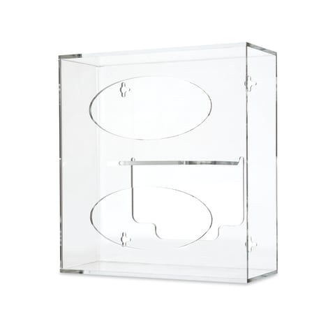 Antimicrobial Side-Loading Acrylic Glove Dispenser, Double 10.125"W x 4.125"D x 10.75"H