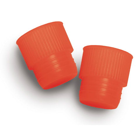 Ribbed Tube Caps, For 12mm Tubes Red