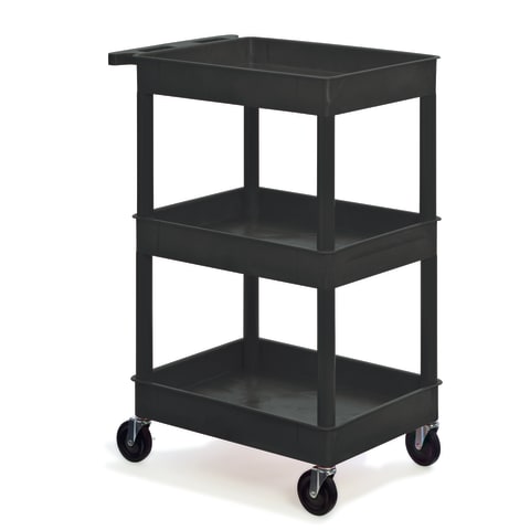 Utility Cart, 3 Tub Utility Cart 32”W x 24”D x 38”H (including casters) Black