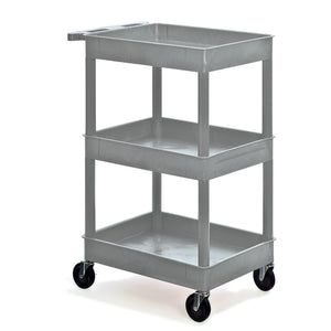 Utility Cart, 3 Tub Utility Cart 32”W x 24”D x 38”H (including casters) Grey