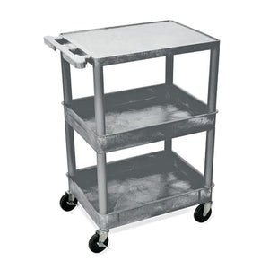 1 Shelf, 2 Tubs 24?W x 18?D x 36.5?H (including casters) Grey