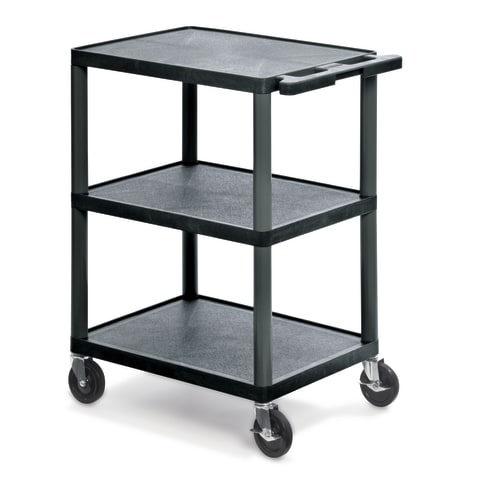 Utility Cart, 3 Shelves 24?W x 18?D x 36.5?H Black