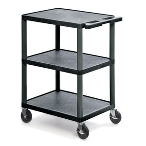 Utility Cart, 3 Shelves 24?W x 18?D x 36.5?H Black