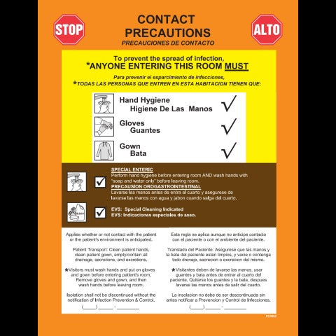Precautions Label, Enteric Contact