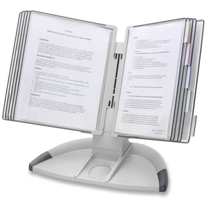 Document Display System Sleeves Hold 8.5" x 11" Letter Size Papers, Tabletop 14.75"W x 8.5"D