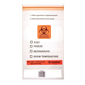 Antimicrobial Saf-T-Zip Bag 6x9 with Pocket