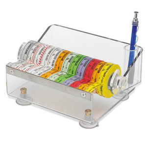 Acrylic Medication Label Tape Dispenser, Holds 12 Rolls 7.5"W x 6"D x 4"H