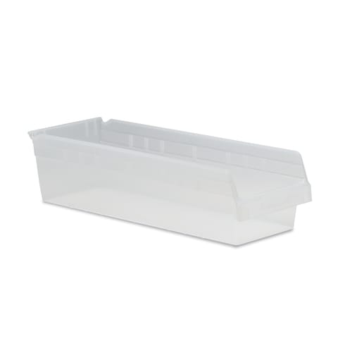 6 Inch High Shelf Bins 8.375"W x 23.625"D x 6"H - Clear