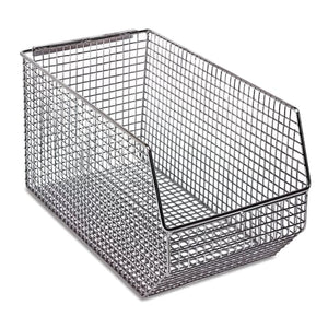 Wire Mesh Hang & Stack Bin, 8"W x 14.5"D x 7"H