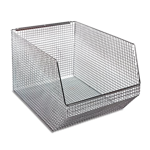 Wire Mesh Hang & Stack Bin, 11"W x 18.5"D x 10.25"H