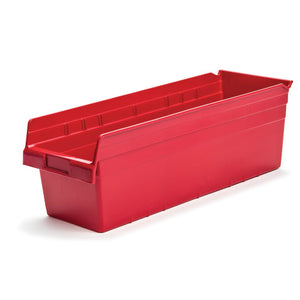 8" Tall Shelf Bin, 8.375"W x 23.625"D • Red