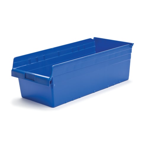 8" Tall Shelf Bin, 11.125"W x 23.625"D • Blue