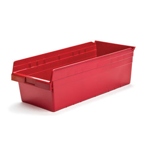 8" Tall Shelf Bin, 11.125"W x 23.625"D • Red