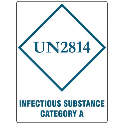 DGR Hazard Labels, UN 2814 Cat A • Infectious Substance, Affecting Humans