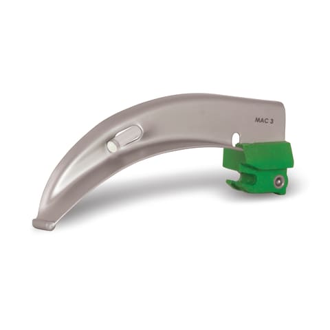 SharnSelect MR Conditional Fiber Optic Disposable Laryngoscope Blades, Size 3