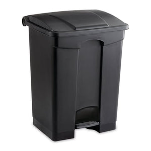 Plastic Step-On Receptacles, 17gal • 19.75"W x 16.25"D x 26.25"H • Black