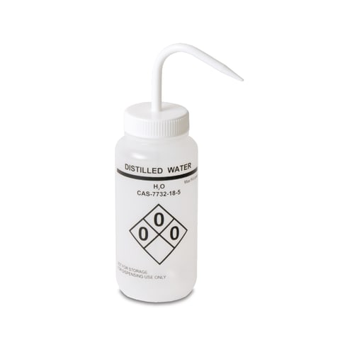 500mL Vented RTK GHS Wash Bottle, Distilled Water