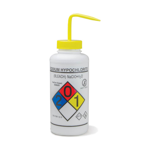 1000mL Vented RTK GHS Wash Bottle, Bleach