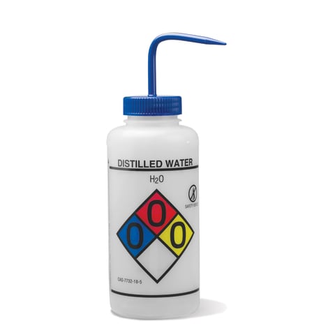 1000mL Vented RTK GHS Wash Bottle, Distilled Water