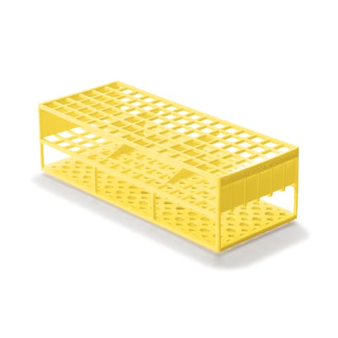 Tube Racks for 13mm Tubes • Holds 90 Tubes, Yellow