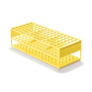Tube Racks for 13mm Tubes • Holds 90 Tubes, Yellow