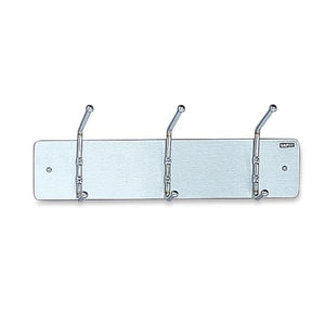 Wall-Mount Metal Rack, 3-Hook • Satin Aluminum • 18"W x 3.75"D x 7"H
