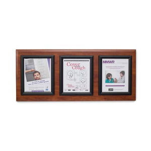 Message Board Panel • Black Frame, Triple • 35"W x 16"H • Cherry