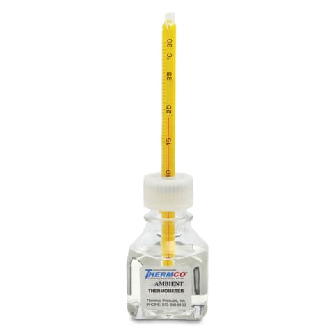 Bottle Thermometer Bio-Safe Glycol/Water, Ambient • 30mL • 10°C to 30°C