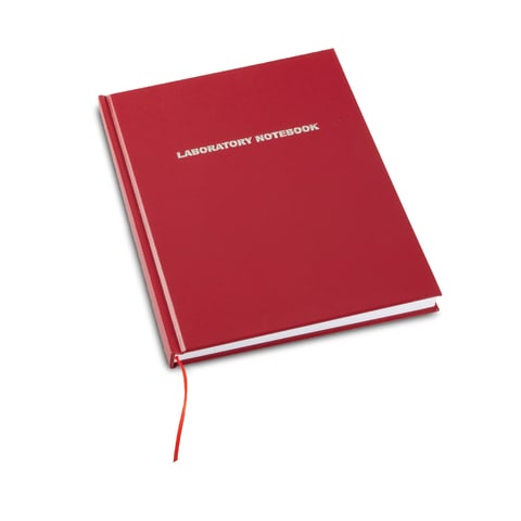 Laboratory Notebook, 200 pages, Lined, Red