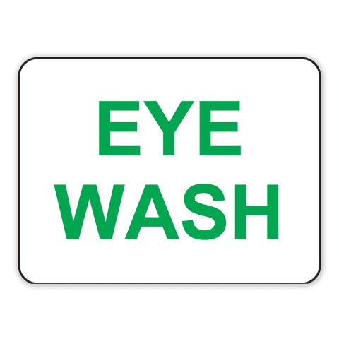 Marketlab Warning Sign • 12"W x 0.25"D x 9"H, “Eye Wash”