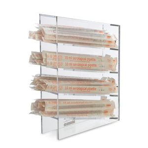 Tilted 4-Compartment Pipette Rack • 3.5"W x 11.5"D x 16"H
