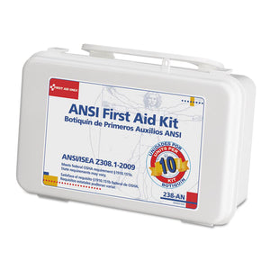 ANSI-Compliant First Aid Kit, 10 Unit with Plastic Case