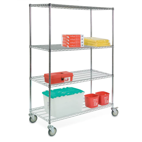 Four-Shelf Cart, 18"W x 48"L x 69"H