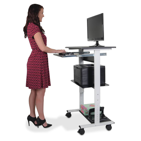 Stand Up Workstation • 3 Shelf, 29.5" W x 34.5"- 45.5" H x 20" D
