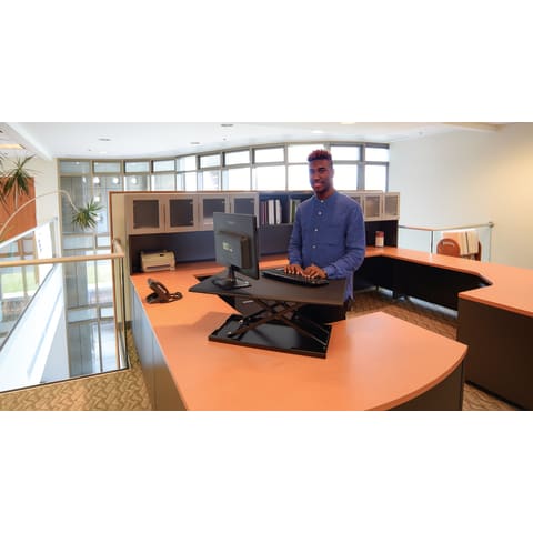 Pneumatic Height Adjustable Desktop • Black