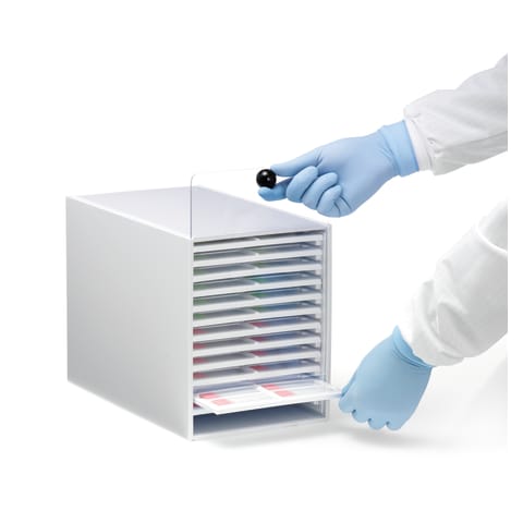 Benchtop Slide Tray Storage Cabinet • 8"W x 14"D x 10"H