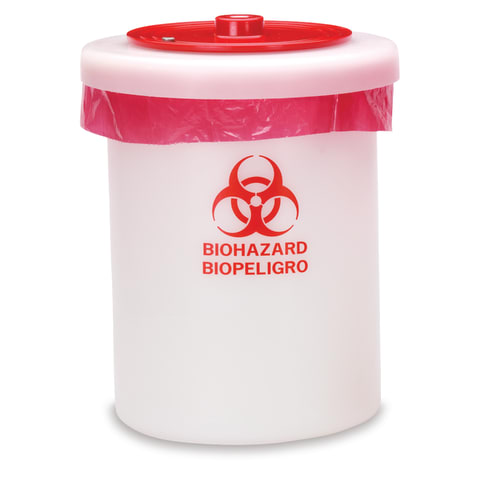 Autoclavable Biohazard Container, 5-Gallon • 11"Dia x 15"H