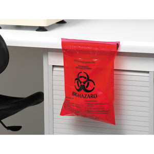 Stick-On Bag, Biohazard • 9"W x 10"H • 1.4qt