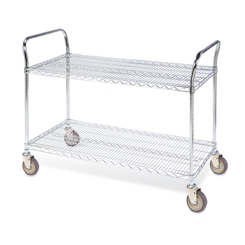 Two-Shelf Wire Utility Cart, 36"L x 18"W x 39"H