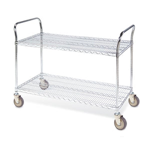 Two-Shelf Wire Utility Cart, 36"L x 18"W x 39"H