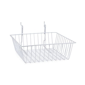 Wire Basket with Hangers, 12"W x 12"D x 4"H