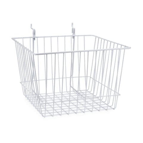 Wire Basket with Hangers, 12"W x 12"D x 8"H