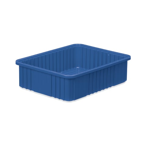 Dividable Storage Box, 22.5"L x 17.5"W x 6"H • Blue