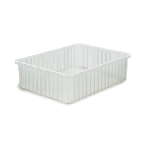 Dividable Storage Box, 22.5"L x 17.5"W x 6"H • Clear