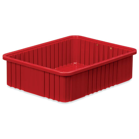 Dividable Storage Box, 22.5"L x 17.5"W x 6"H • Red