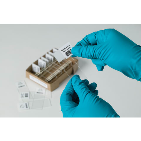 Labels for 1" Core Industry Printers, 0.9"W x 0.75"H • Polyester