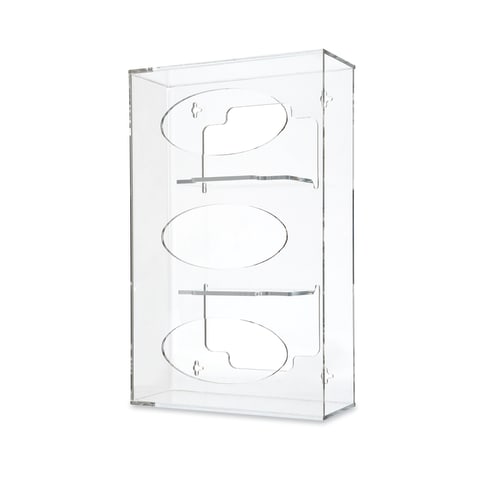 Side-Loading Acrylic Glove Dispenser, Triple • 10.125"W x 4.125"D x 16"H, Clear