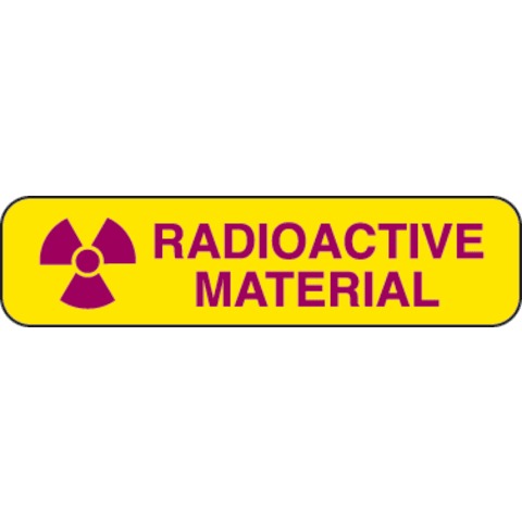 Pre-Cut Labels, Radioactive Material • 1.25"W x 0.3125"H each