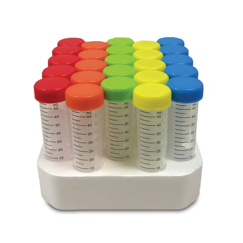 Prism Tube with Screw-cap Foam Rack, 50mL