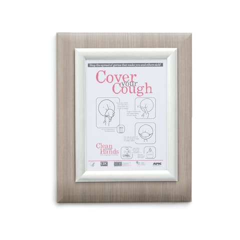 Marketlab Message Board Panel • Silver Frame, Single • 13"W x 15"H • Driftwood